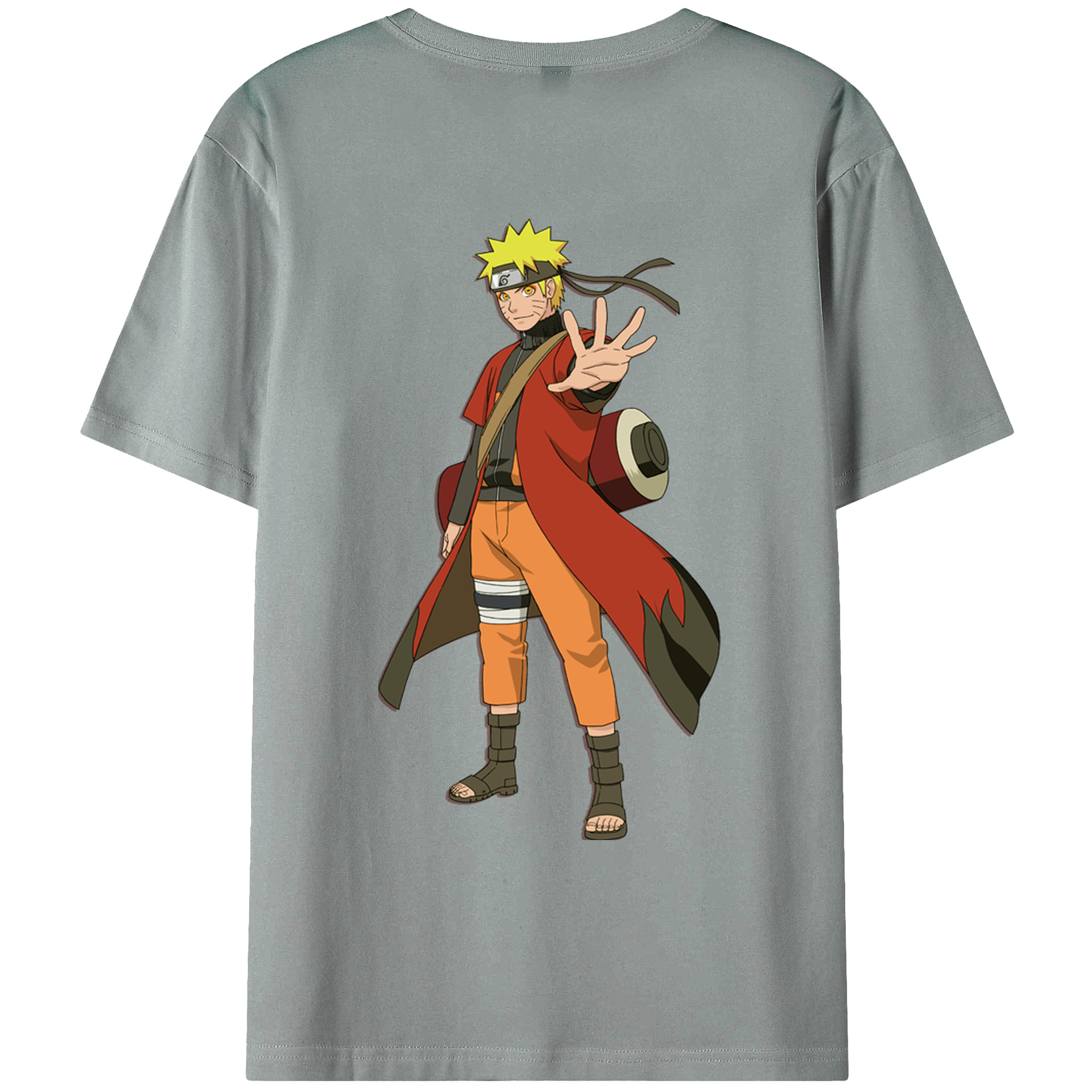 （画像用） NARUTO -ナルト- うずまき ナルト Uzumaki Naruto 綿100％ メンズ半袖Tシャツ（バックプリント） 通気性